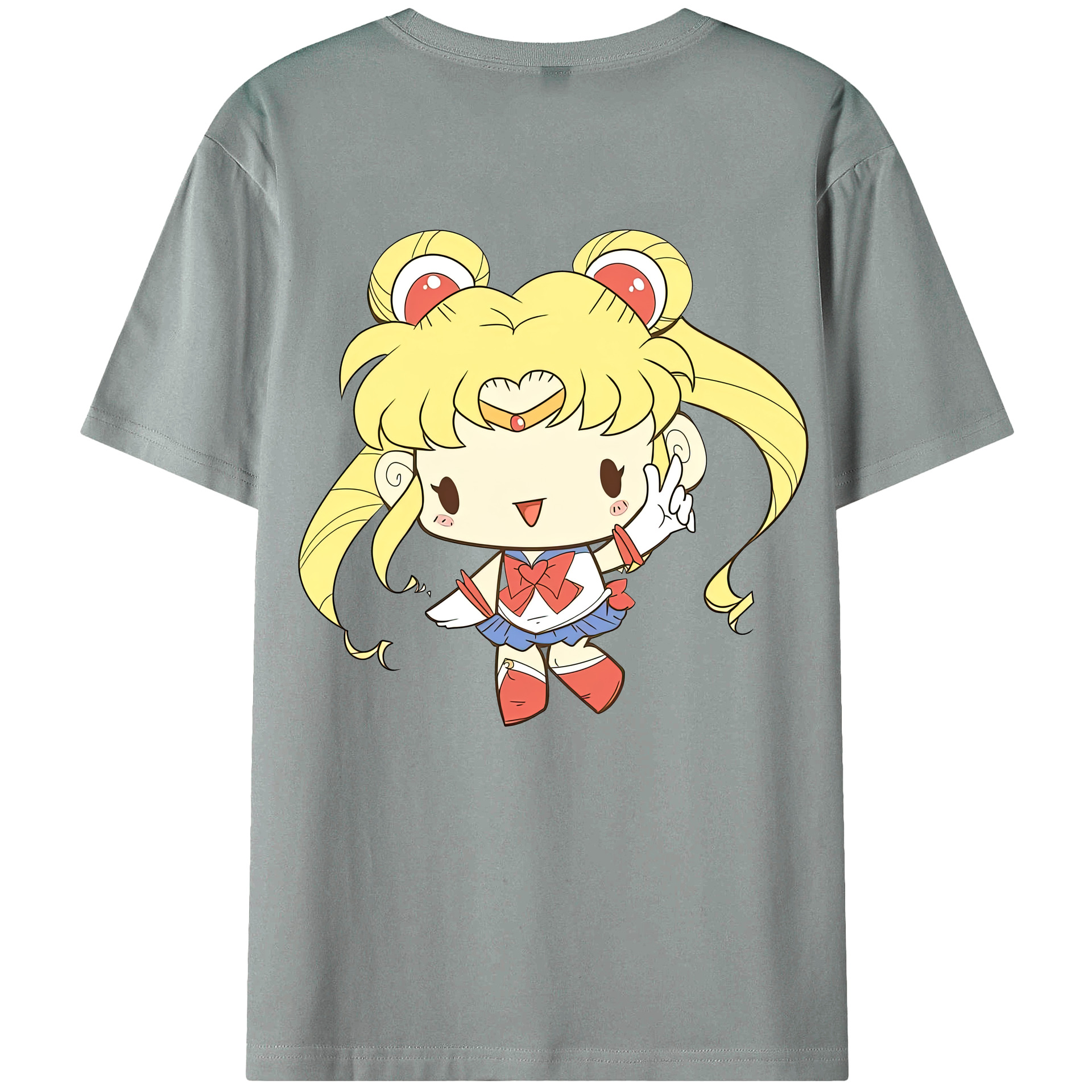 （画像用） 美少女戦士セーラームーン 月野 うさぎ つきの うさぎ Sailor Moon Tsukino Usagi 綿100％ メンズ半袖Tシャツ（バックプリント） 通気性
